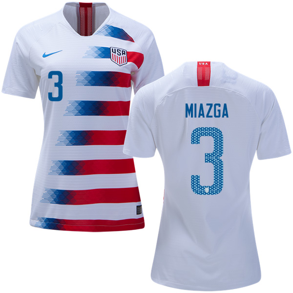 Women's USA #3 Miazga Home Soccer Country Jersey